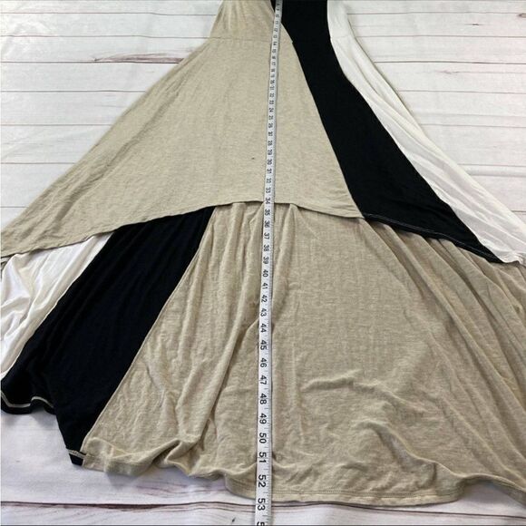 Calvin Klein NWT Womens Beige Colorblock Asymmetrical Hem Midi Dress Small - Picture 11 of 12